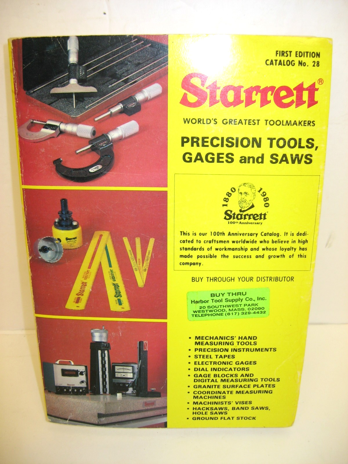 1985 Starrett Precision Tools, Gages and Saws, Catalog No. 28, 1st Edition