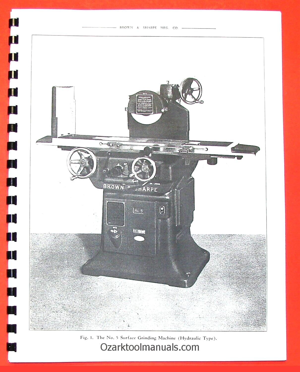 BROWN & SHARPE No. 5 Surface Grinder Owner Operator & Parts Manual 0090