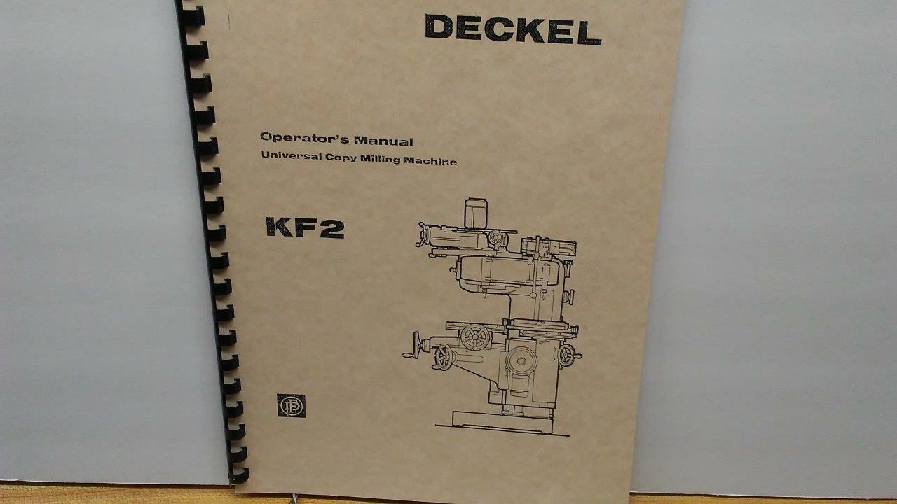 Deckel KF2 Milling Machine Instruction Manual