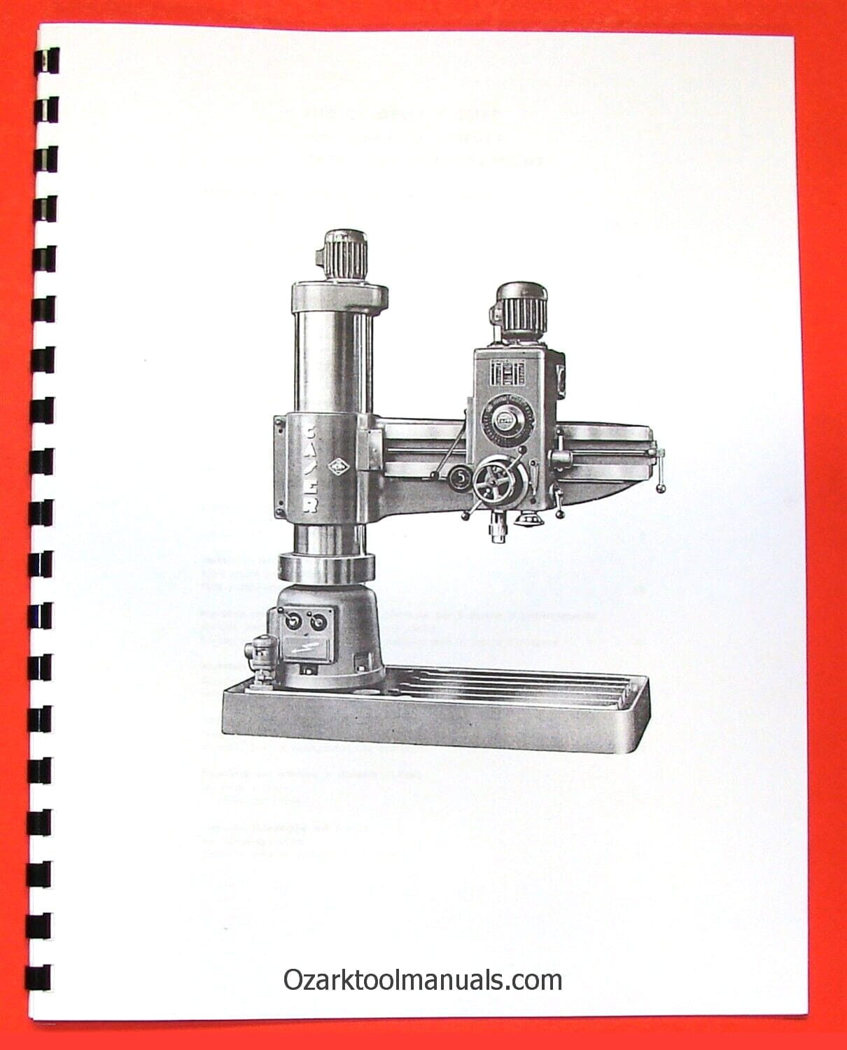 CASER FR 6/40 Radial Arm Drill Press Parts Manual 0925