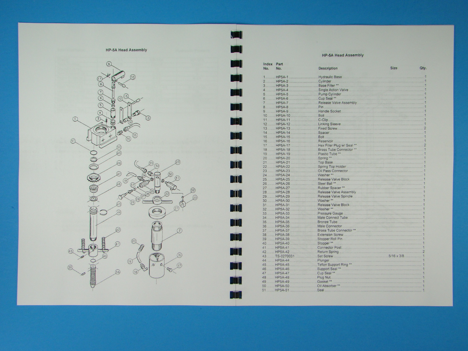 Jet HP-5A/15A/35A Hydraulic Press Parts List Manual *221
