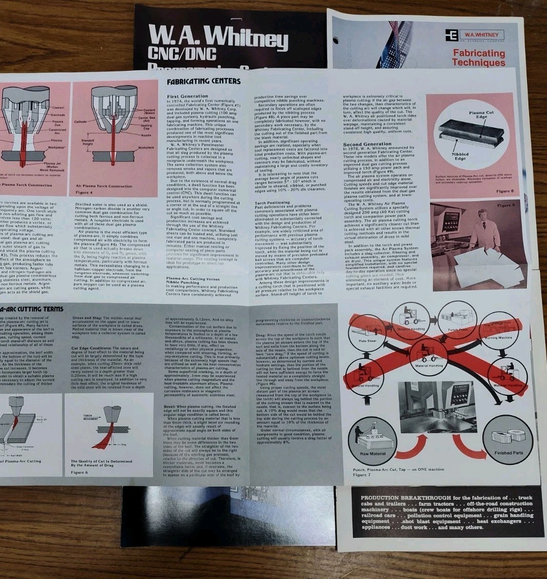 W.A. Whitney CNC DNC Arc Welding Industrial Machinery Catalog Brochure Lot Vtg