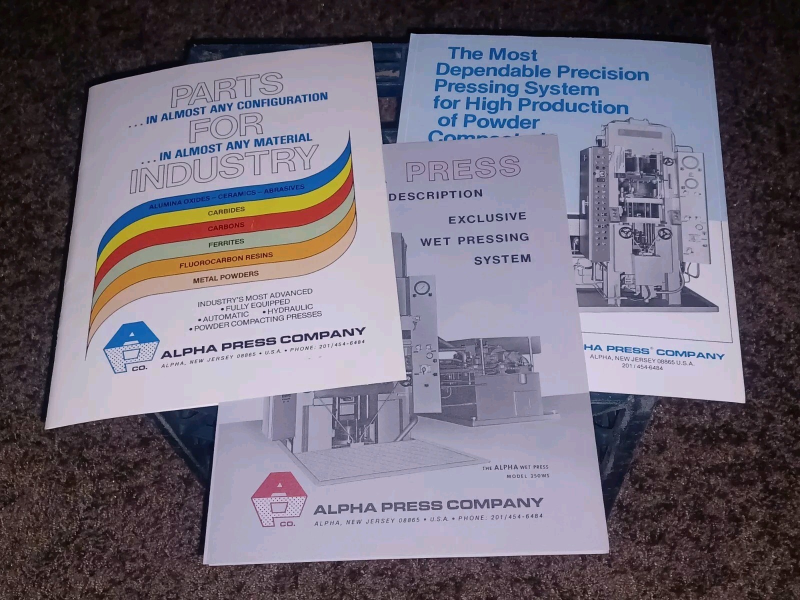 Vtg ALPHA PRESS COMPANY SALES CATALOG Machinist Tools 3 BOOK/FLYER LOT SET