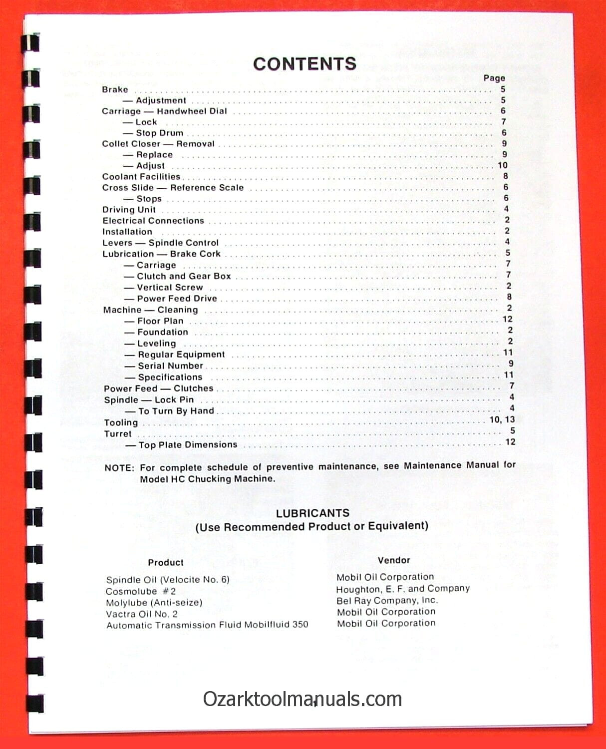 HARDINGE HC Metal Lathe Operator’s Manual 0339