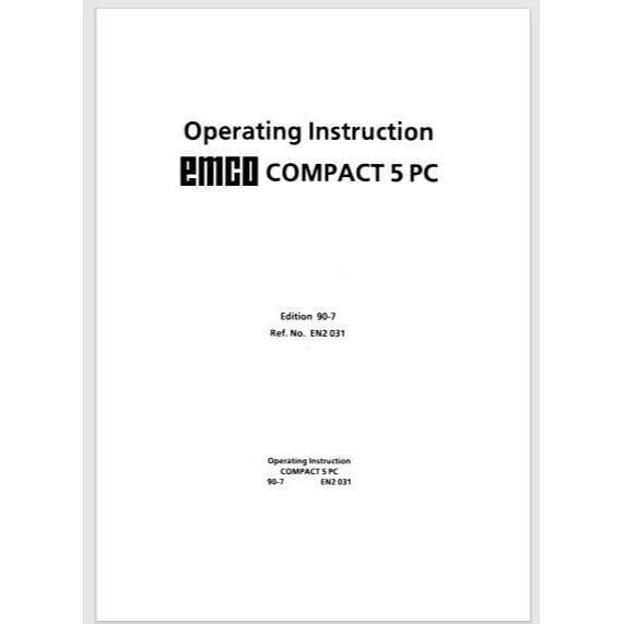 Emco compact 5 PC Lathe Operating Instructions Manual 140 pages