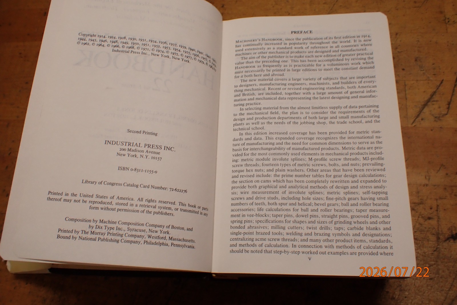 LOT 75: VINTAGE MACHINERY’S HANDBOOK MACHINIST BOOK