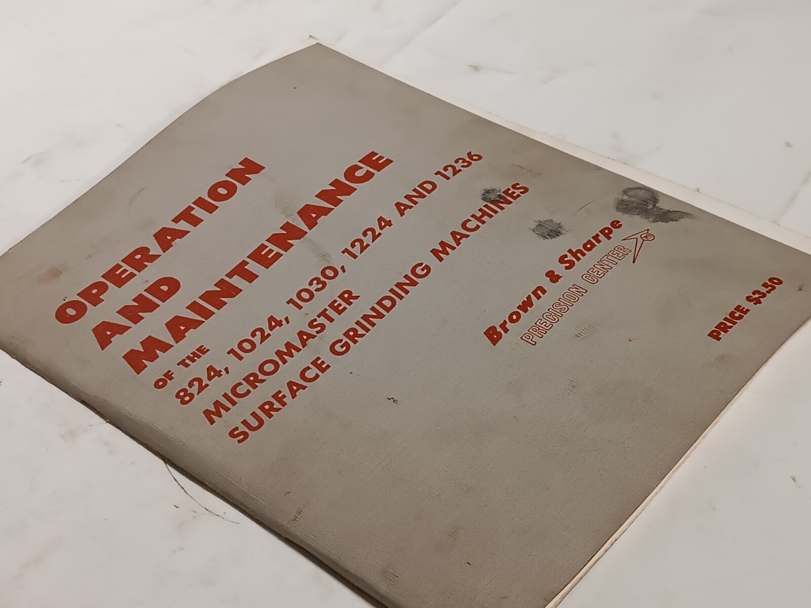 Brown & Sharpe Micromaster 824 1024 1030 1224 & 1236 Surface Grinder Manuals