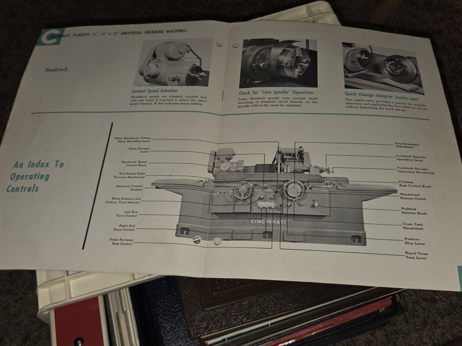 1955 CINCINNATI Promo SALES CATALOG BOOK FILMATIC 12 14″ 18″ Grinding Machines