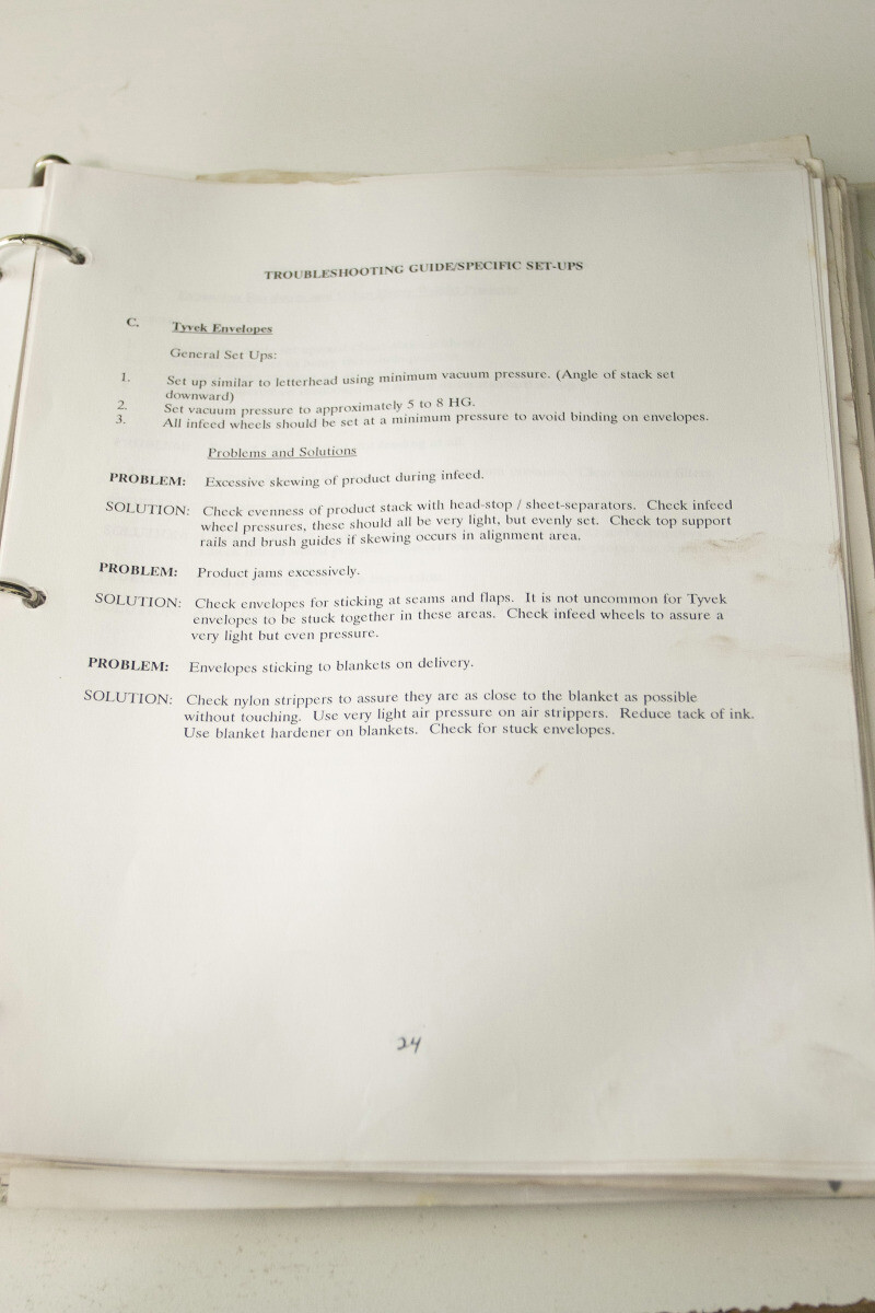 Diamond P7 – 13 Envelope Press Operations and Parts Manual