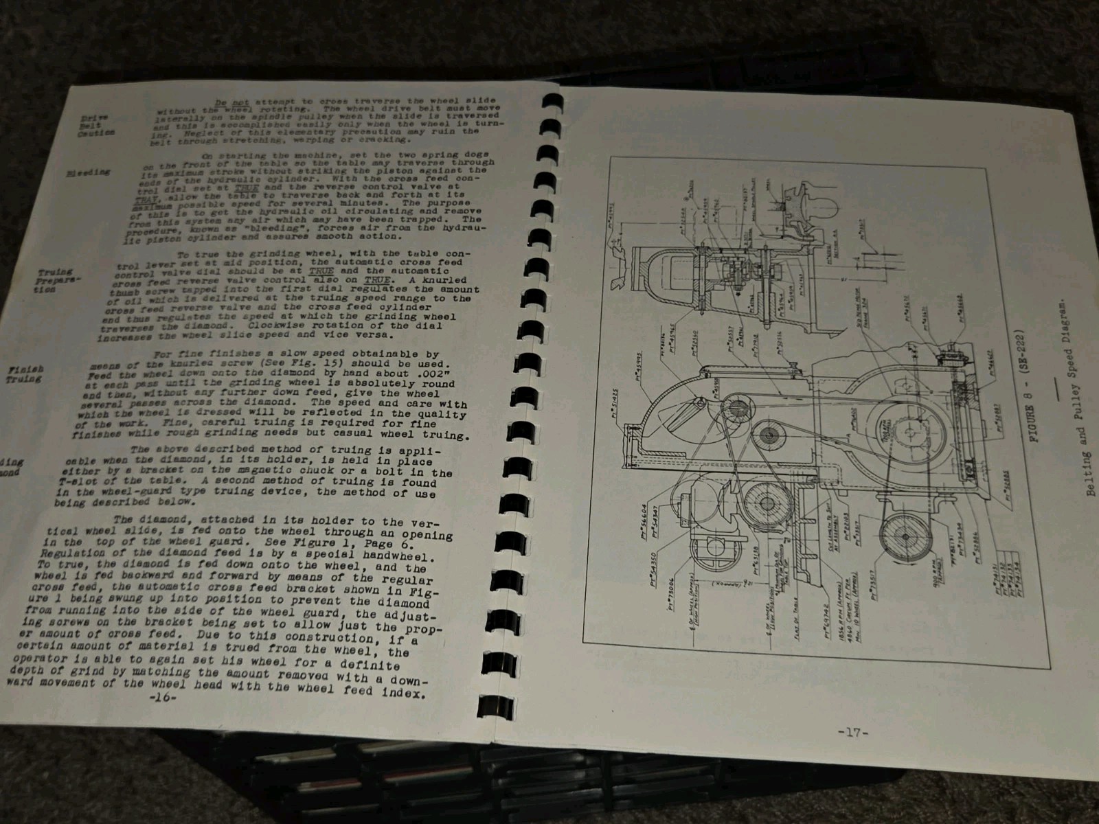 NORTON INSTRUCTION OPERATOR PART MANUAL Hydra SURFACE GRINDER 10″ Warner Swasey
