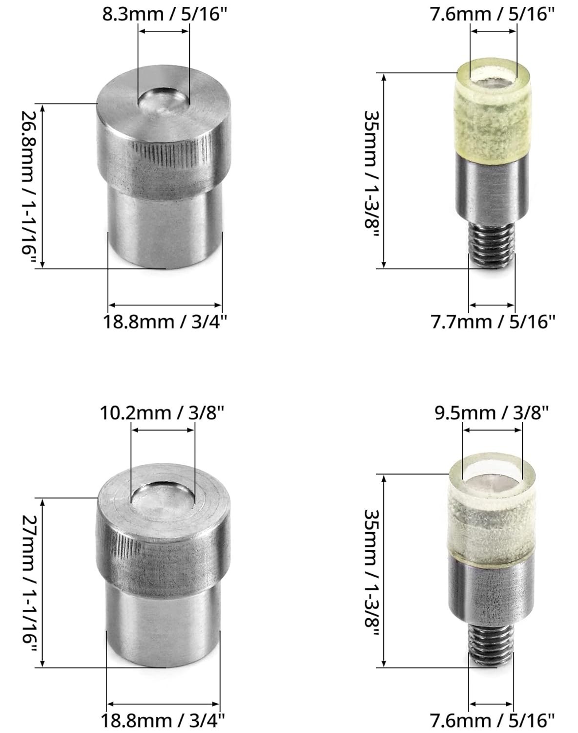 8mm 10mm Manual Press Machine Dies Set, Steel Stud Rivet Setter Punch Tool