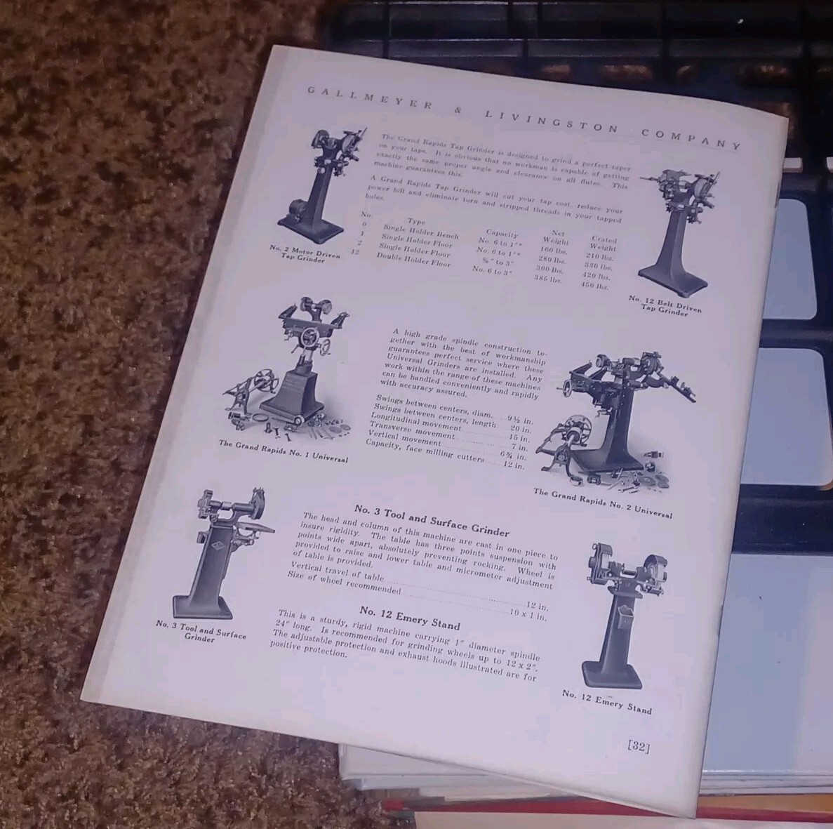 GALLMEYER & LIVINGSTON GRAND RAPIDS Michigan Tool DRILL GRINDERS Catalog Book !