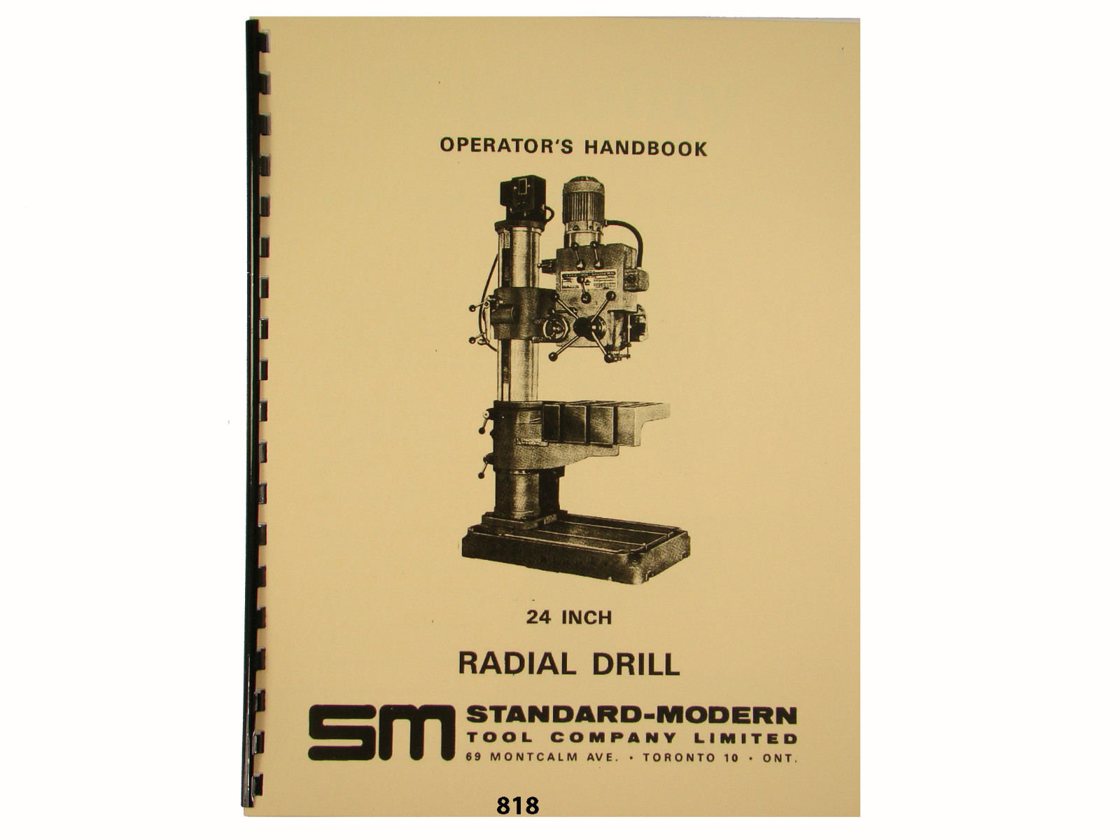 Standard Modern 24″ Radial Drill Operators Manual & Parts List *818