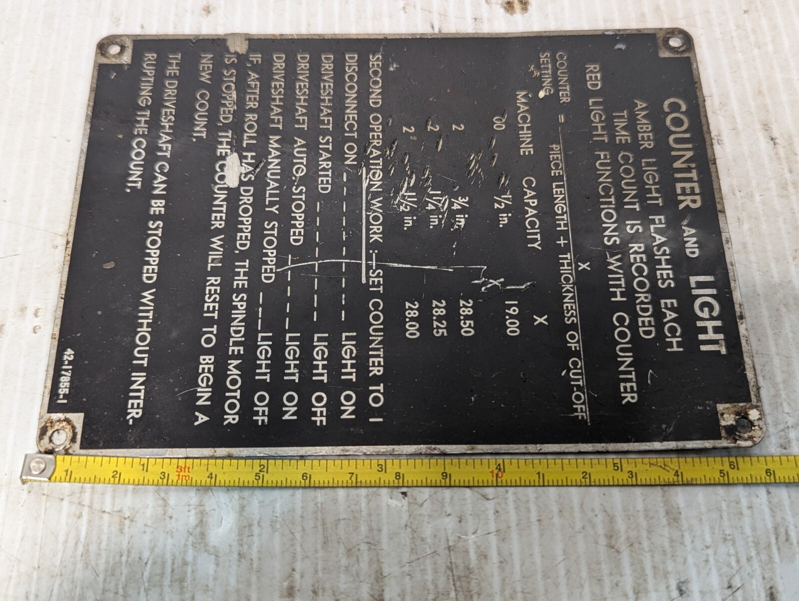 Lot of 6 Vintage Metalworking Machine Operation Signage