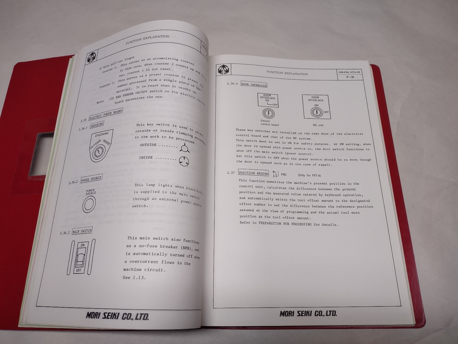 MORI SEIKI – INSTRUCTION / OPERATION MANUAL – FANUC 10T-A – 11T-A – SL0 LATHE
