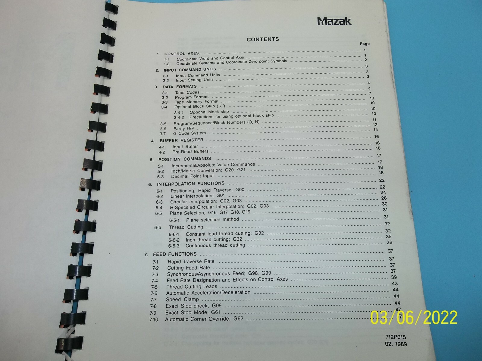 Mazak Programming Manual for Mazatrol T-32-6 EIA/ISO (MS-481)