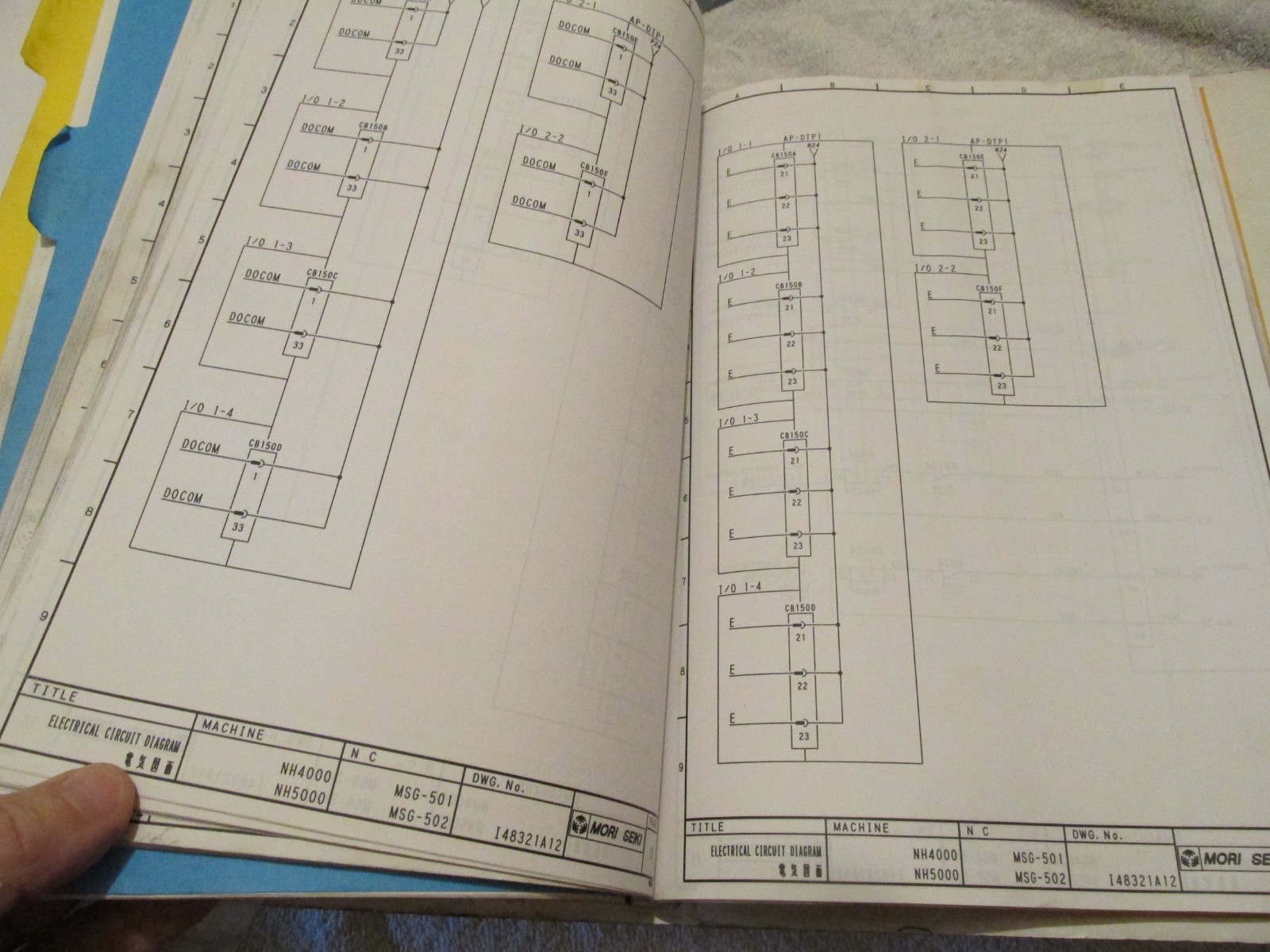 Mori Seiki NH5000 CNC Machining Center Parameter Table Diagrams Manual BINDER