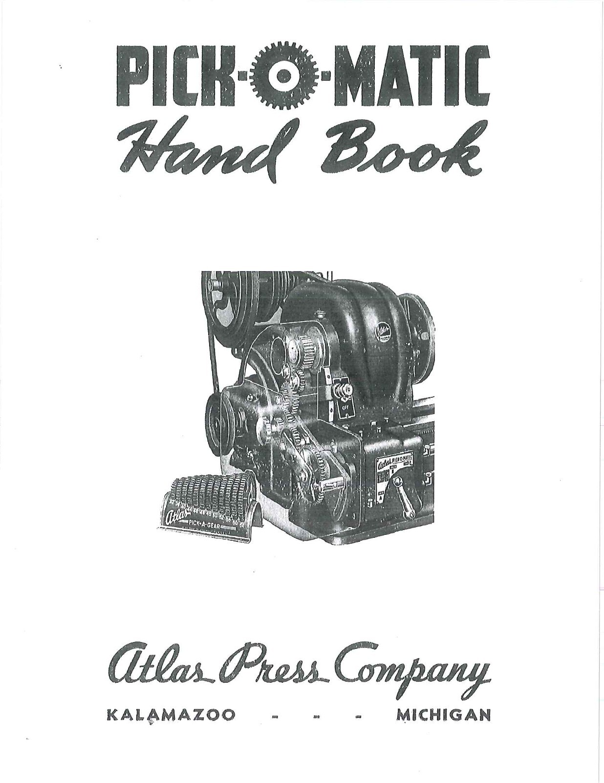 10in Metal Lathe & Threading Charts Operator Inst Manual Fits Atlas Pick-O-Matic