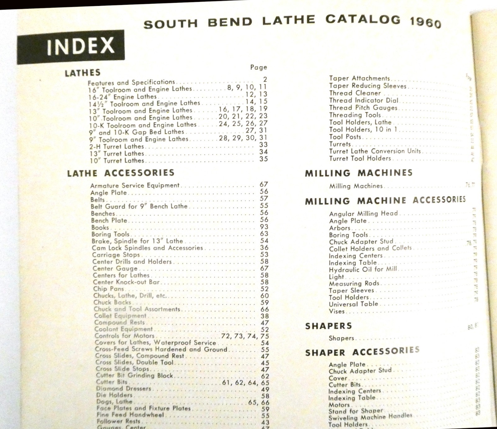 South Bend Machine Tools Catalog 1960