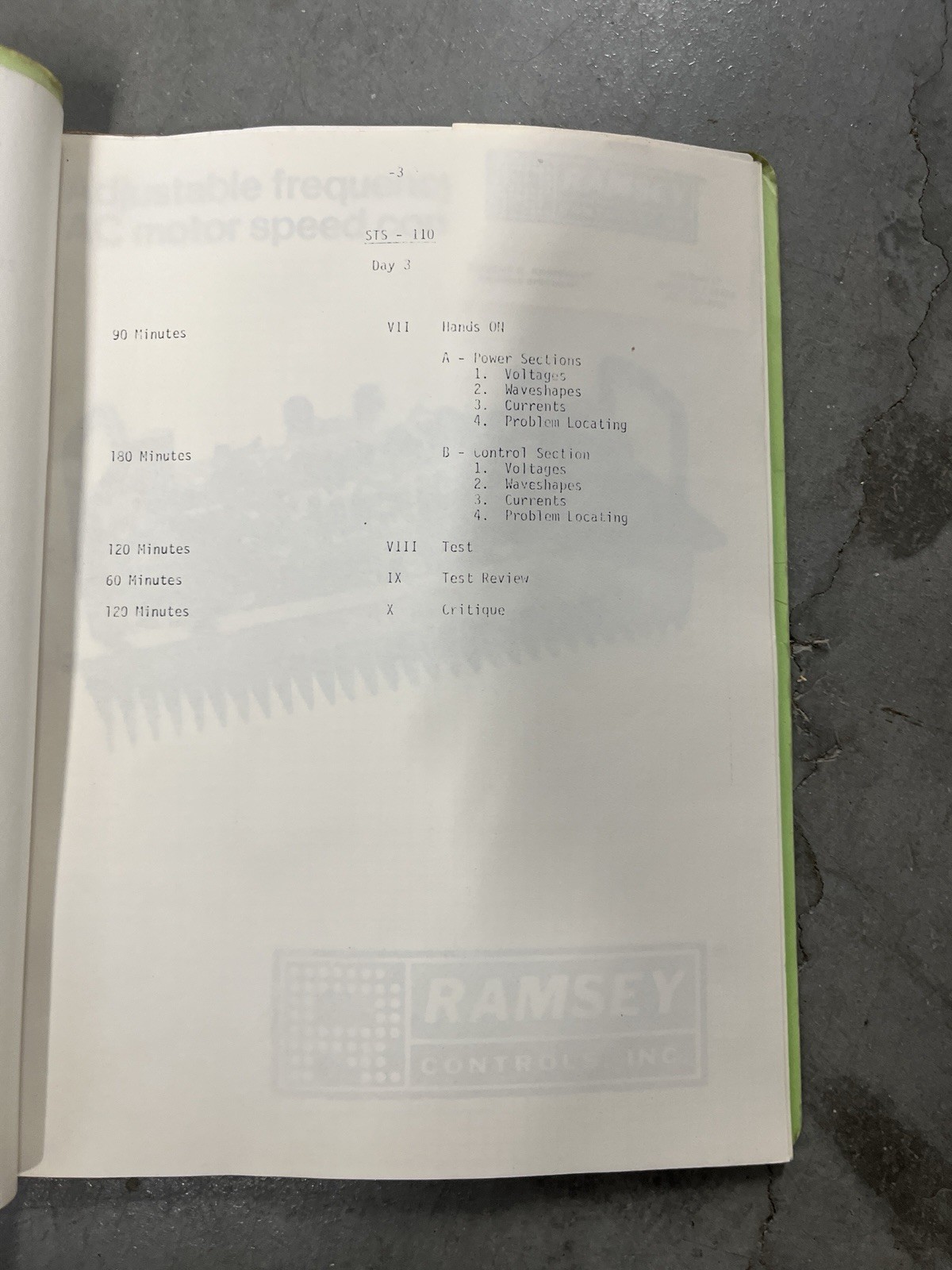 Vintage Smith Wesson Ramsey Controls Seminar STS-110 Instruction Training Manual