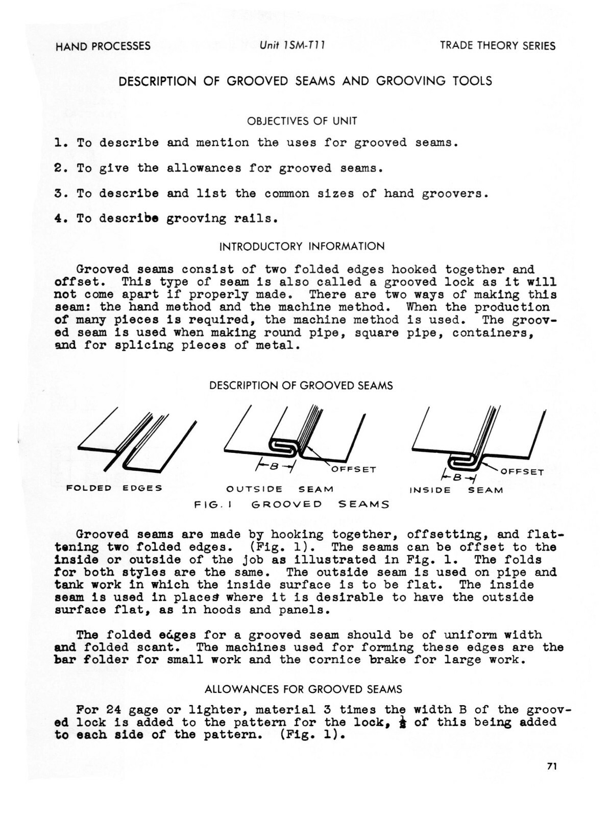 Sheet Metal Working Series Hand Processes Instruction Manual #1323