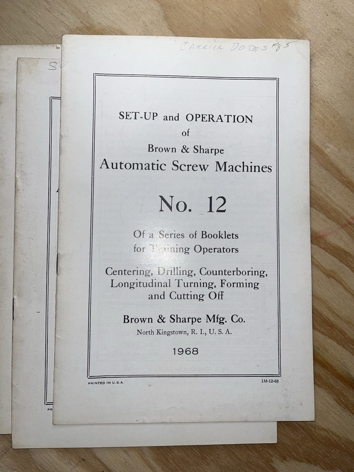 Complete Set Brown & Sharpe Automatic Screw Machine OperatorTrainingManuals 1968