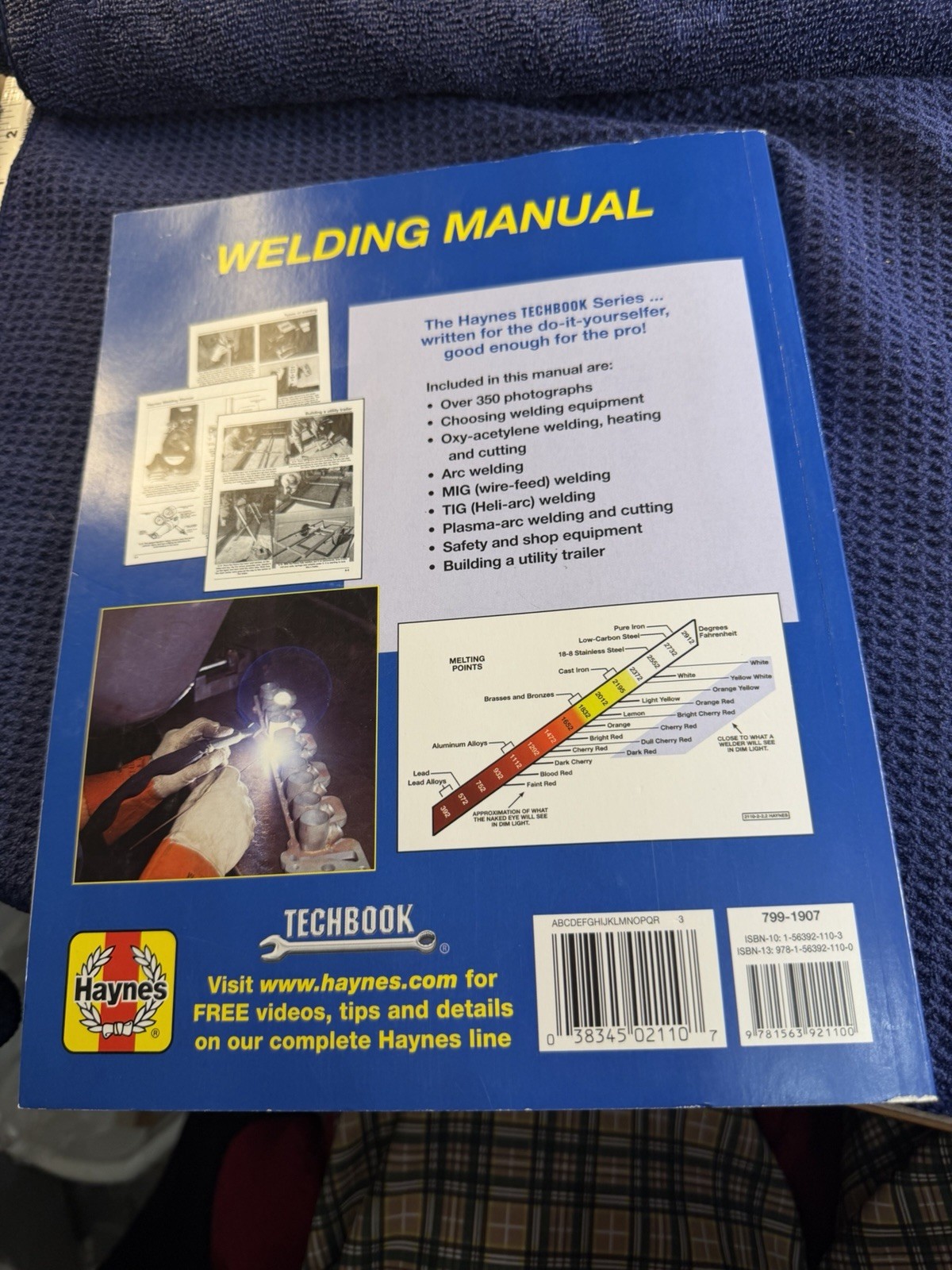 Haynes Techbook Welding Manual 10445 Gas Arc MIG TIG Plasma Welding Cutting