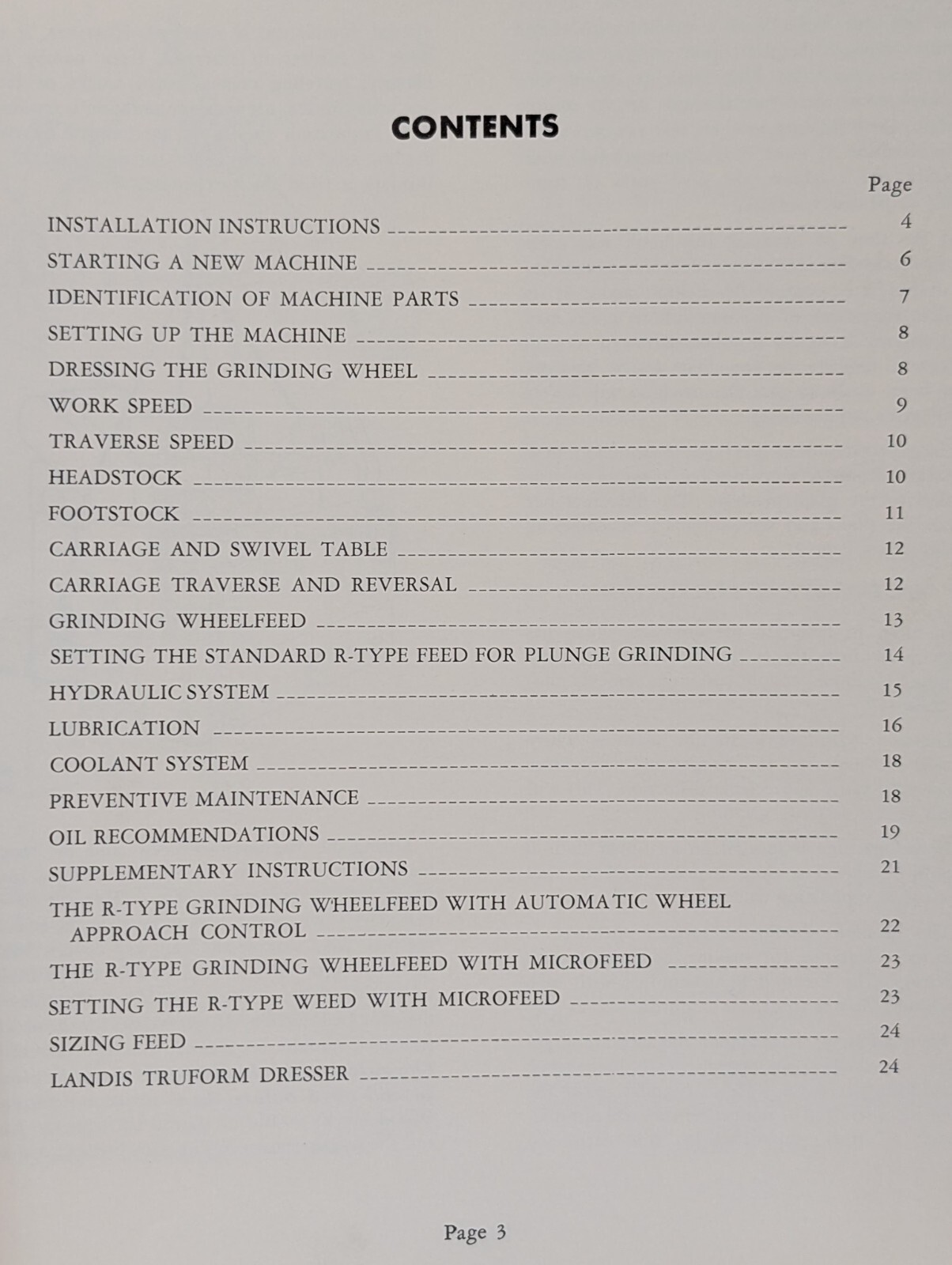 Landis 10″ & 14″ 3R Plain Grinding Machine Parts Catalog and Operator Handbook
