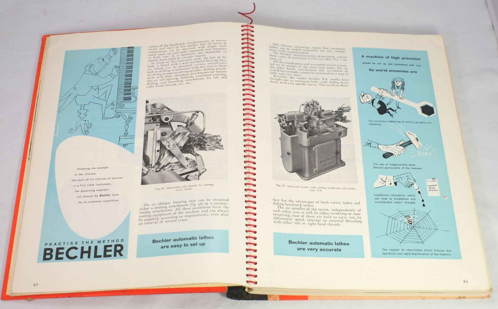 The Swiss Automatic Bechler Screw Machine Lathe Catalog Manual 1957