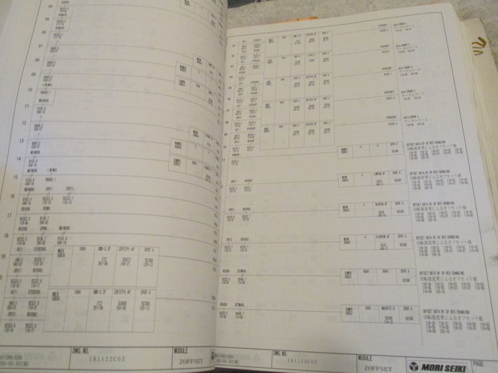 Factory Mori Seiki Electrical Circuit Ladder Diagram NH4000 MSG-501/2 OEM BOOK