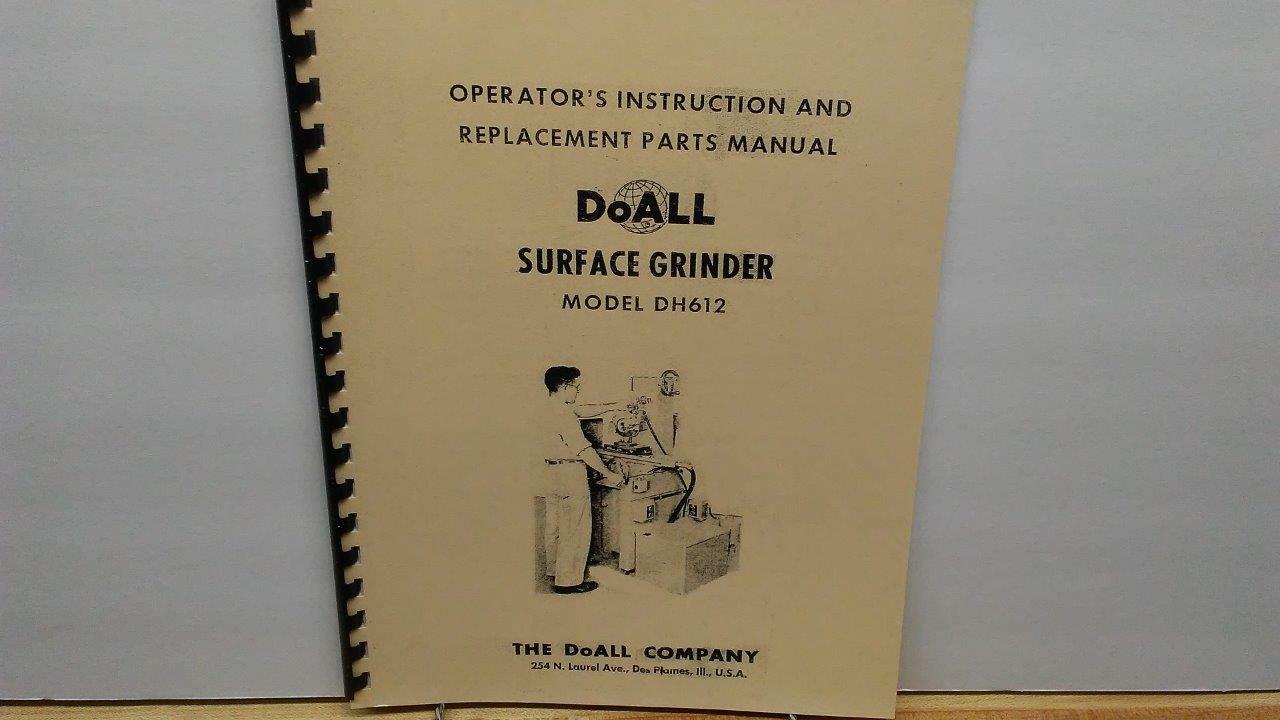DoAll DH-612 Surface Grinder Instruction & Parts Manual