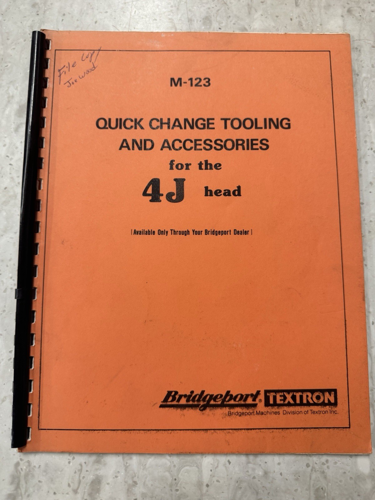 Bridgeport Machines 4J Head Quick Change Tooling and Accessories Manual