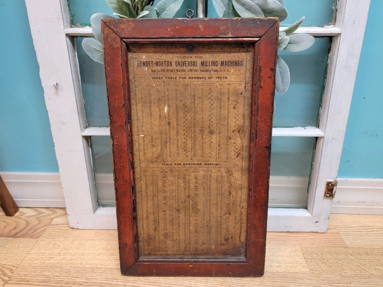 Vintage Framed Hendey-Norton Universal Milling Machine Instructions & Tables