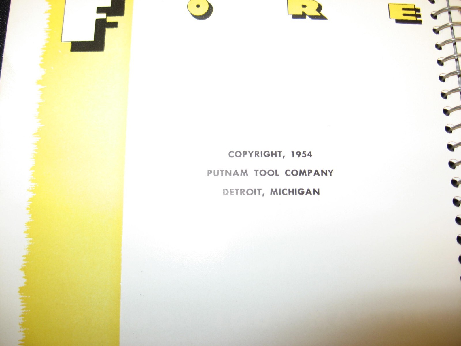 1954 Putnam Hi-Speed Tools, Catalog No 55, Putnam Tool Company, Detroit, MI