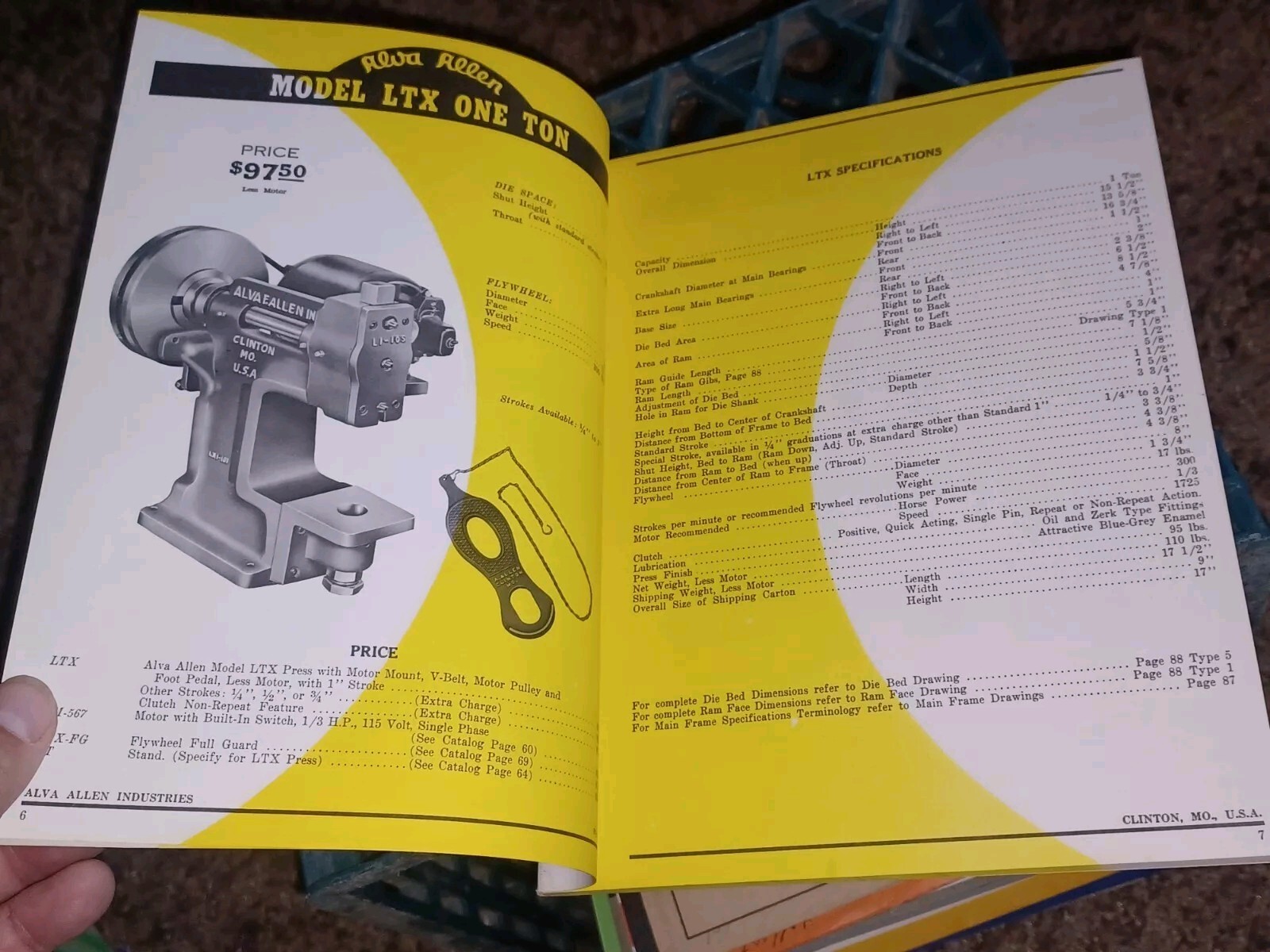 Alva Allen Industries Catalog W Letter 1961 Power Punch Presses Machine Tools
