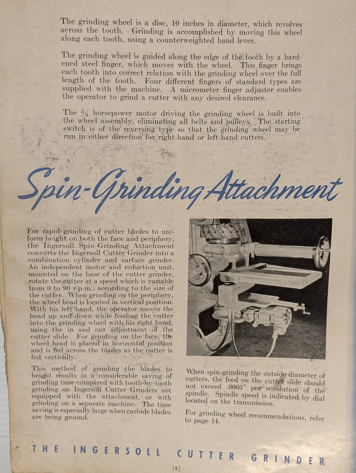 Ingersoll Cutter Grinder Catalog, Milling Machine Reference Material, GT-11