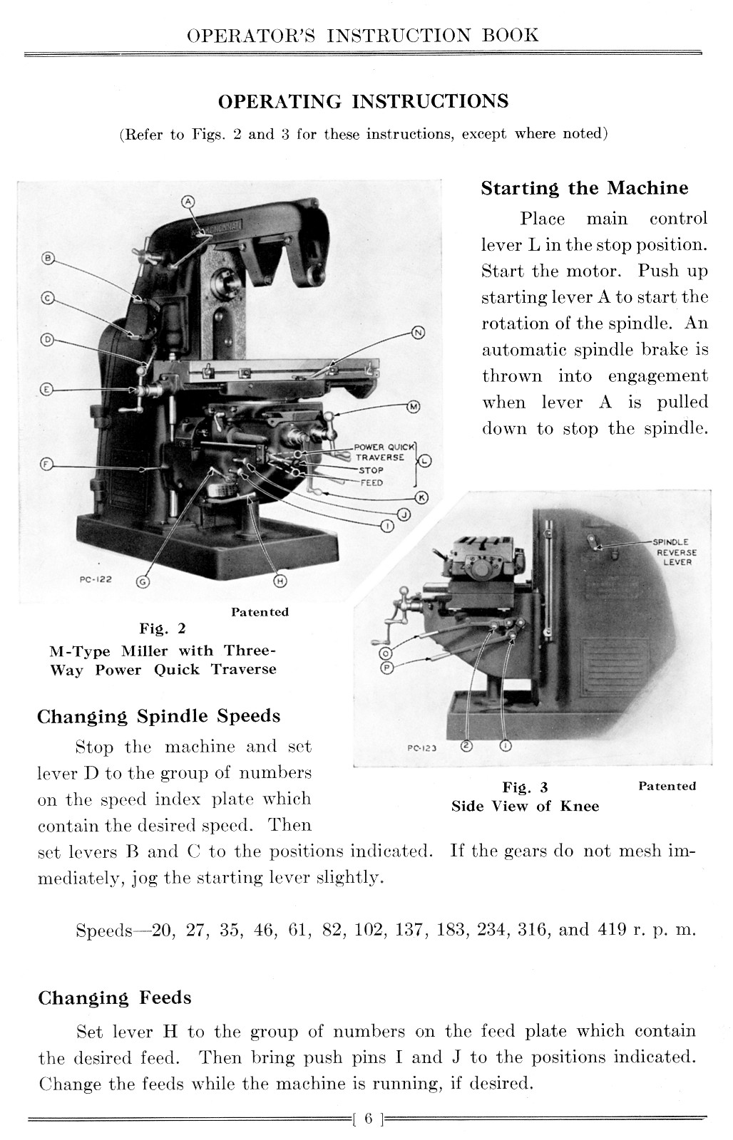 CINCINNATI M-Type Miller 1M, 2M Horizontal Milling Machines Operator Manual 0123