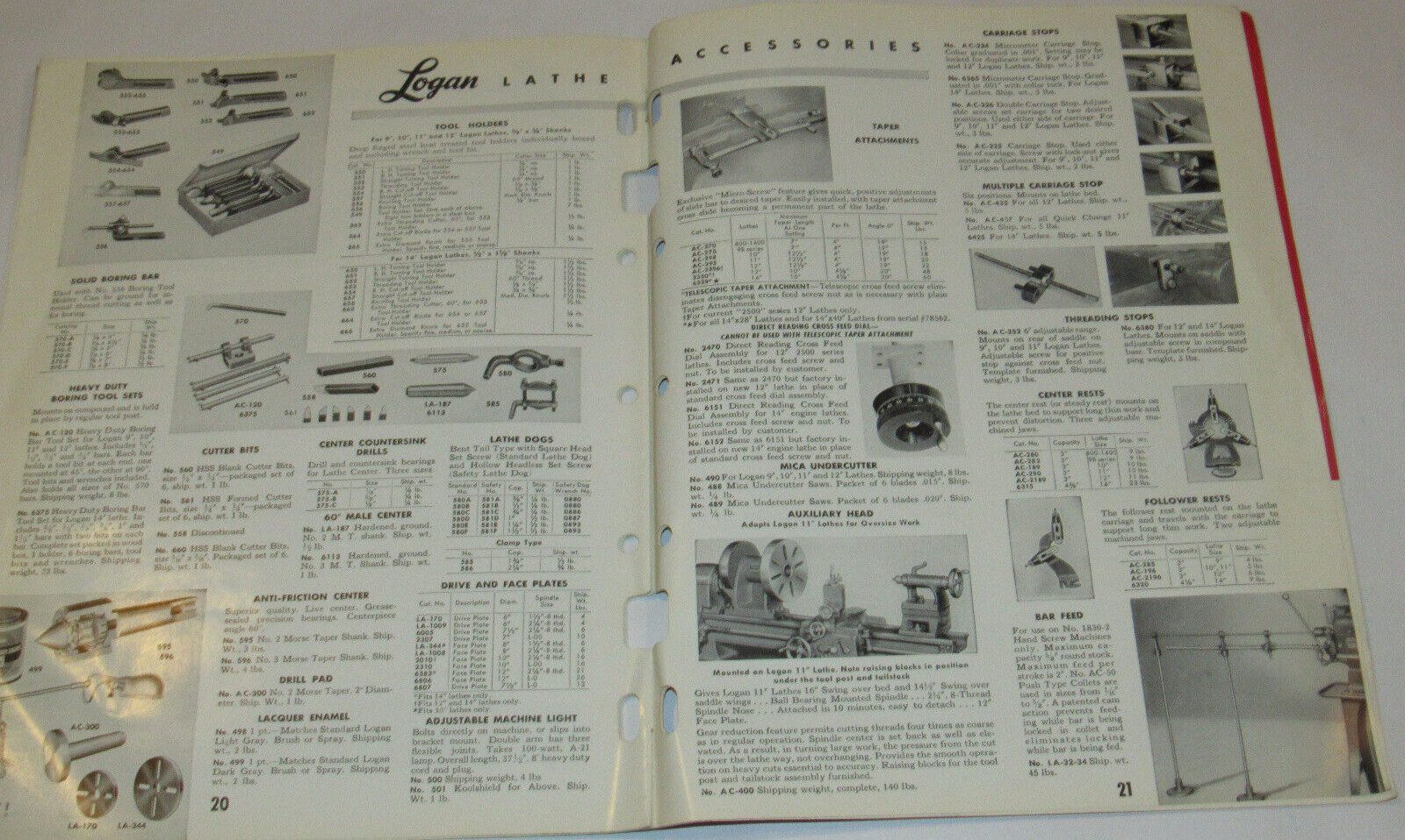 VTG 1964 LOGAN LATHES CATALOG! ENGINE/TURRET/SCREW CUTTING/SHAPER/ & ACCESSORIES