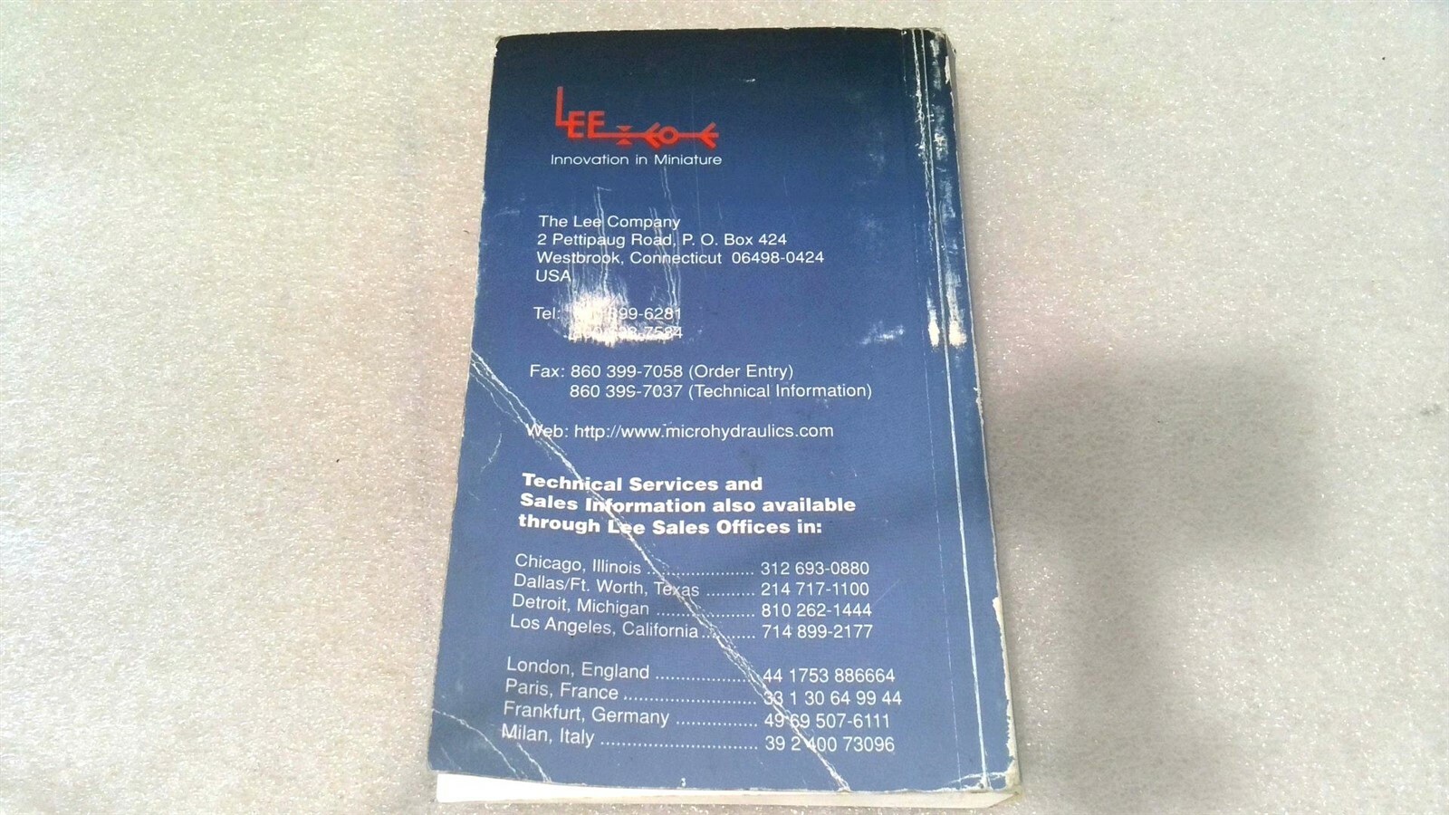 LEE COMPANY TECHNICAL HYDRAULIC HANDBOOK 1996 RELEASE 10.0