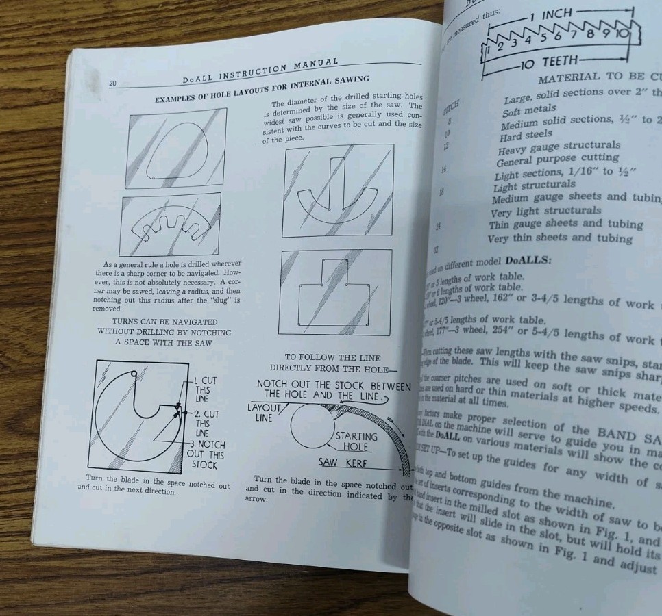 DoAll Co. MN V-60 Contour Machine Instruction Manual Brochures Continental Inc.