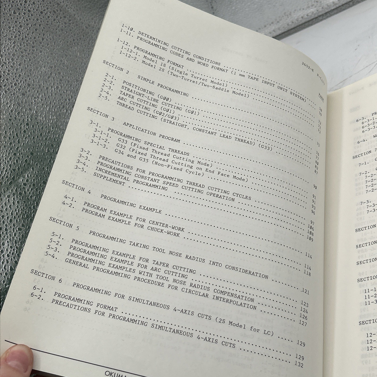 Okuma OSP500L-G OSP5000L-G CNC Systems Programming Manual 7th Edition See Pics