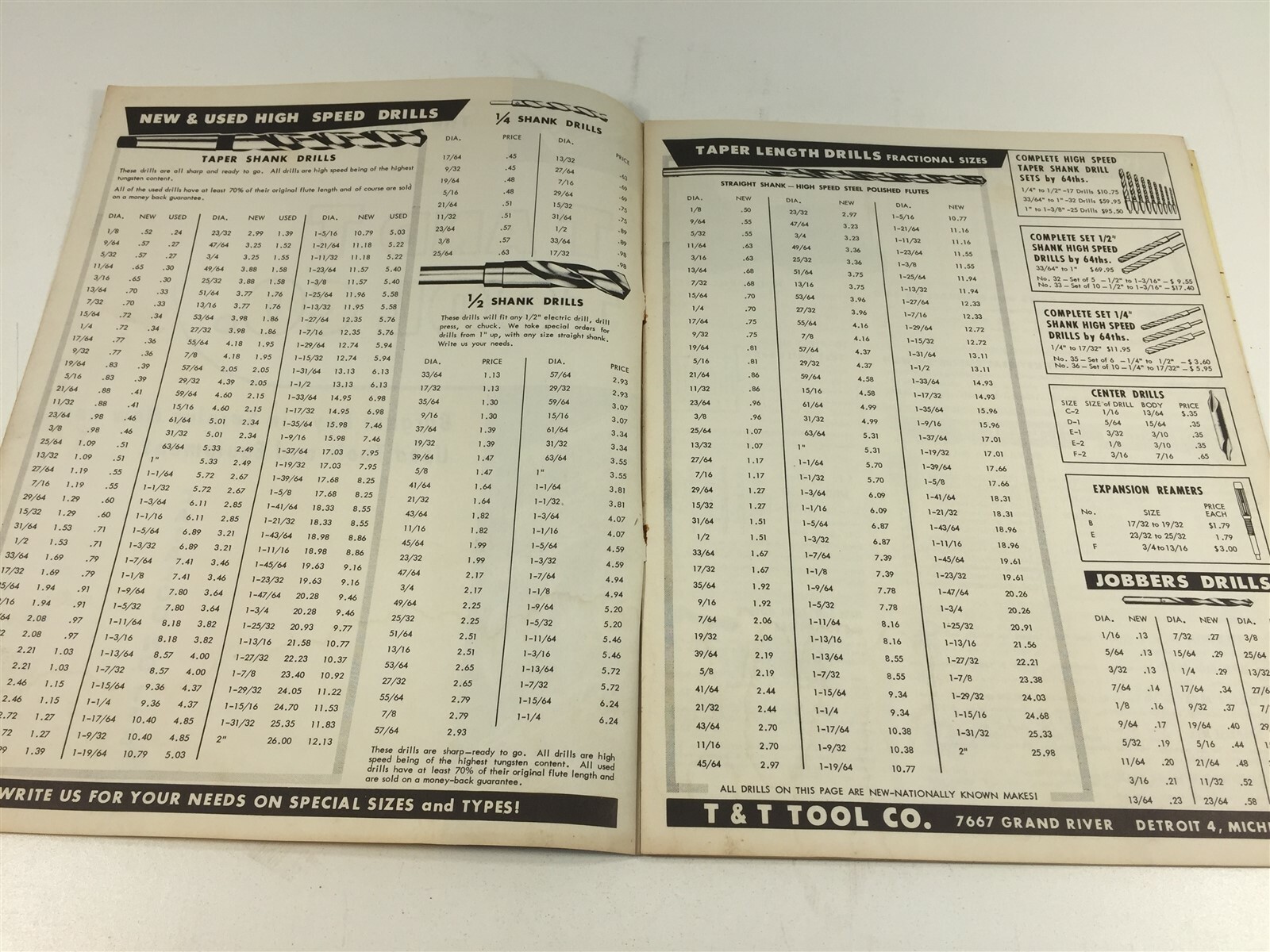 Vintage 1977 T and T Tool Company Catalog Detroit Michigan