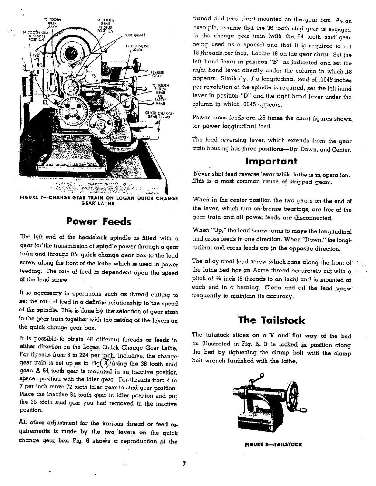 1825 1835 Lathe Operating Instructions Maint Manual Logan 1825 1835 1845 1875 LO
