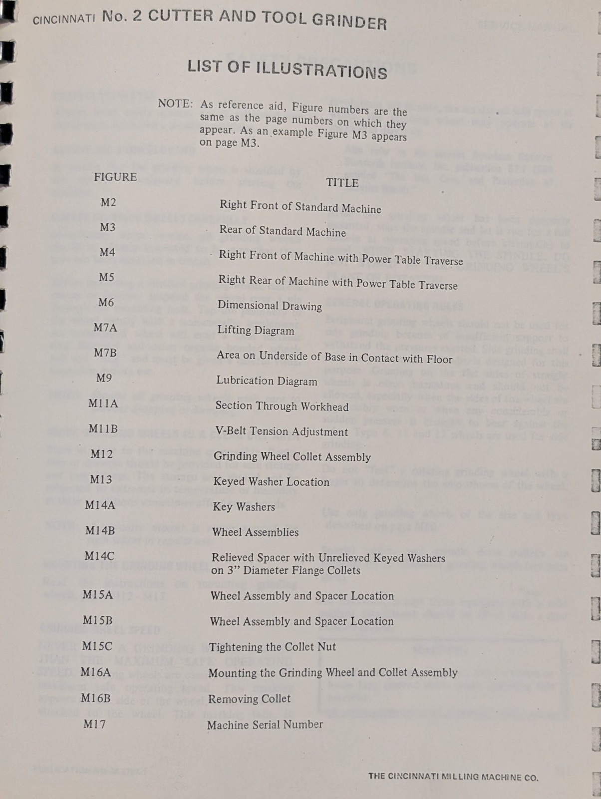 Cincinnati Milling Machine No.2 DO, Cutter & Grinder Service Manual & Parts List