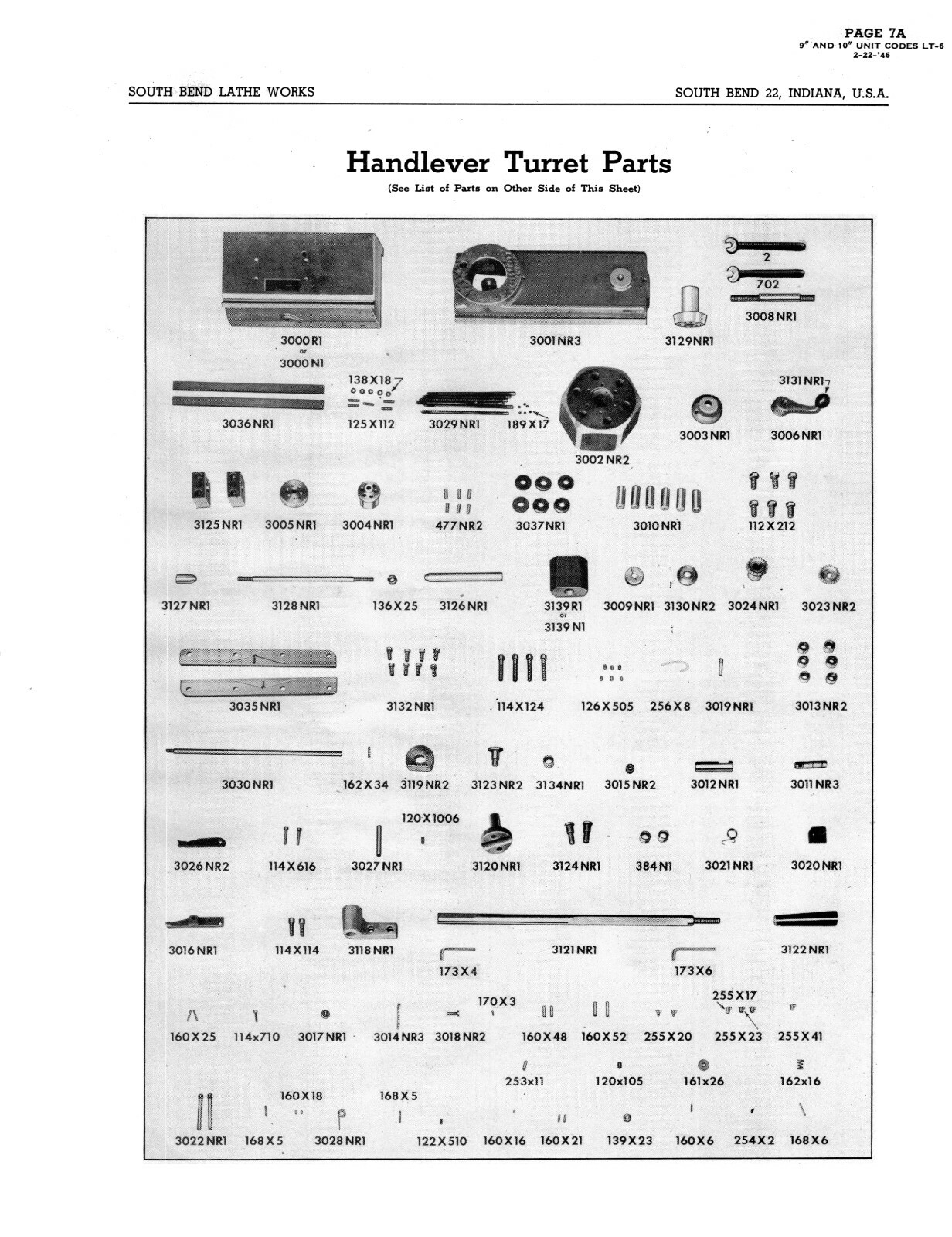 South Bend 9″ Model B Lathe 12 Speed Replacement Parts Manual #1175