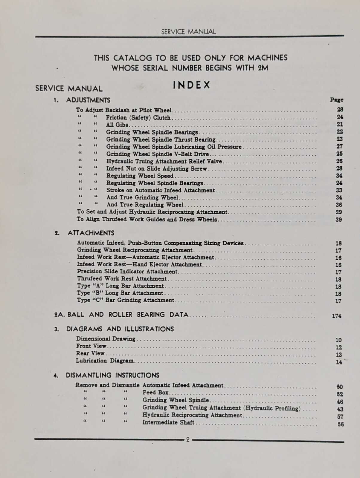 Cincinnati G-522-4 Parts & Service Manual for No. 2 Centerless Grinding Machine
