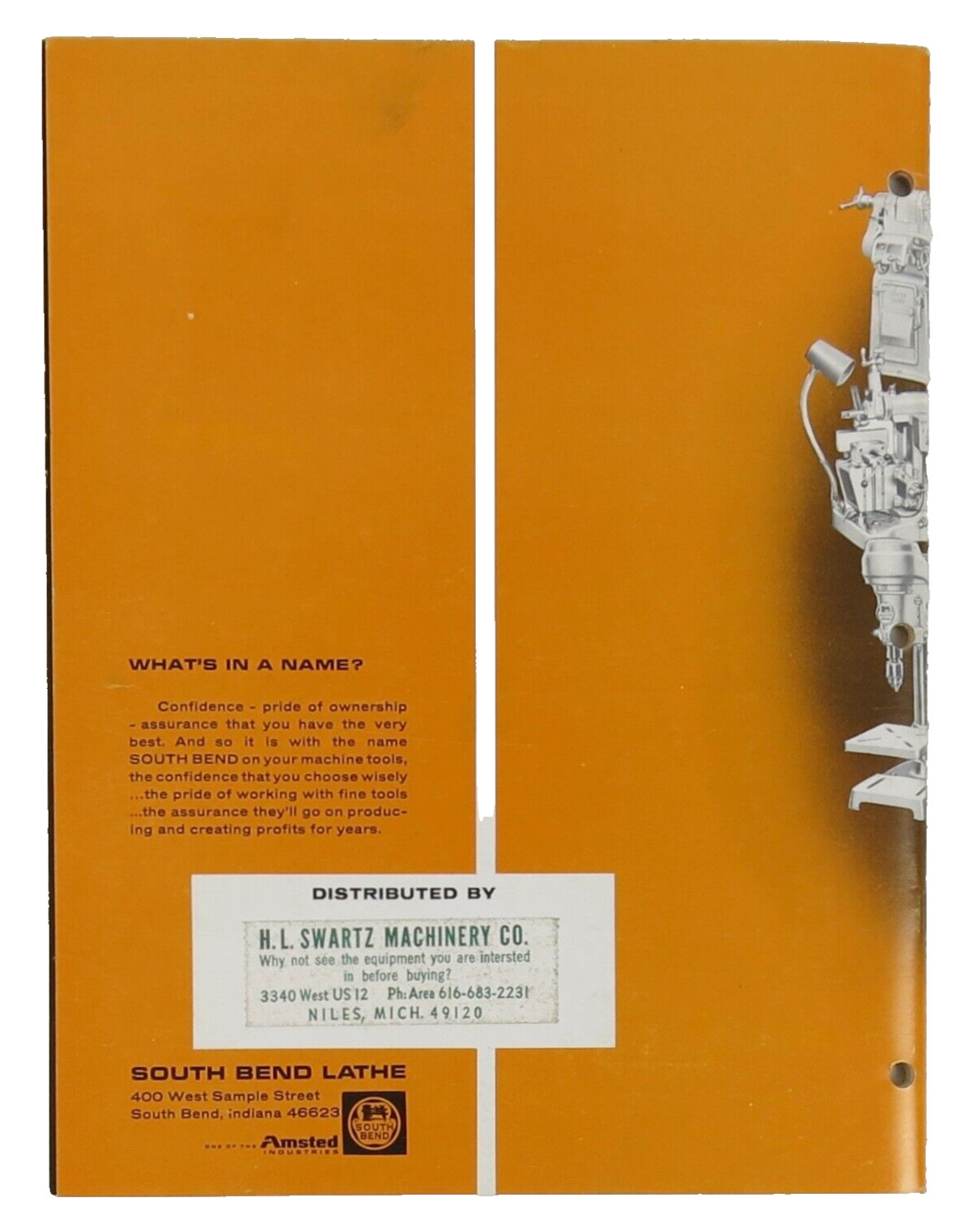 Vintage South Bend Lathe 6601 Machine Tools Catalog 1960’S Original