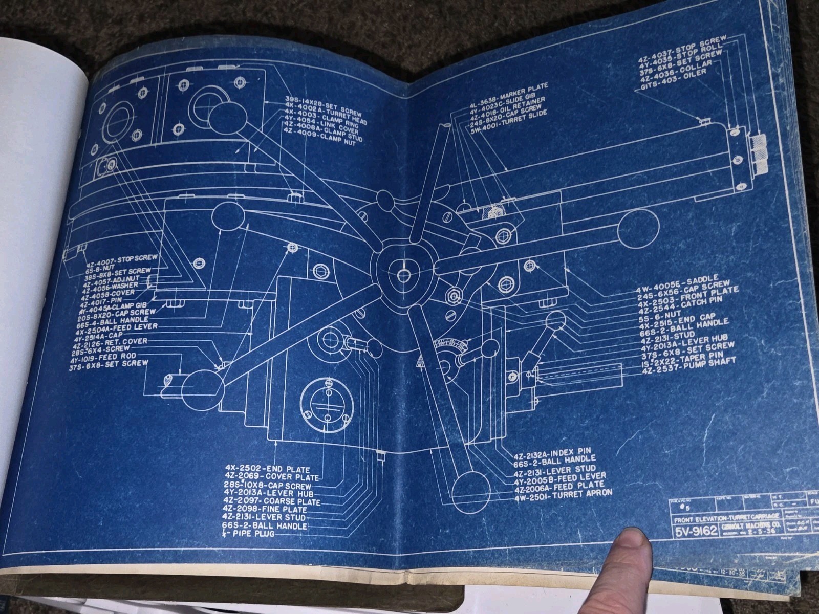 Gisholt Machine Company Blue Prints Book UNIVERSAL TURRET LATHE #5 Original VTG