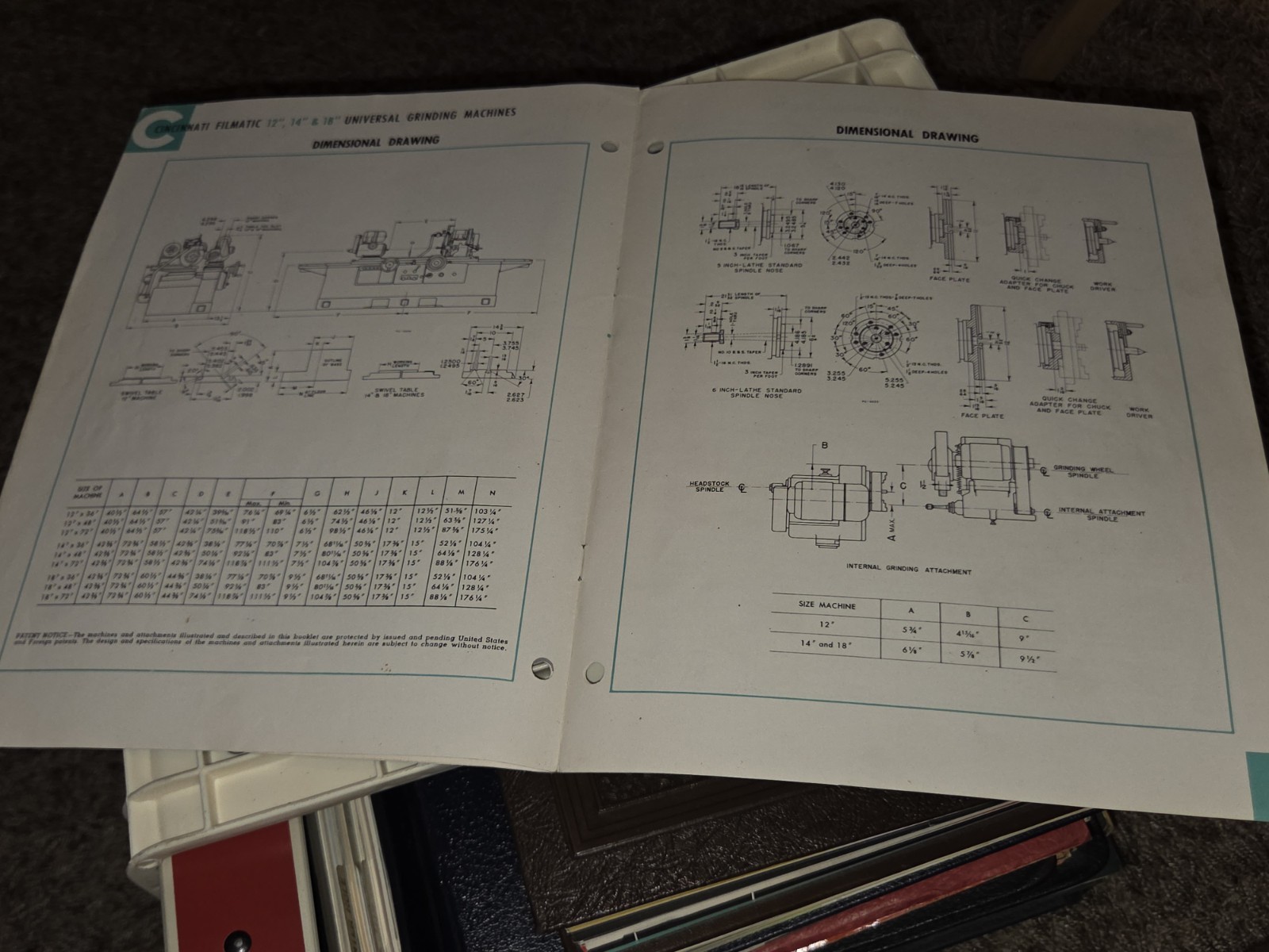1955 CINCINNATI Promo SALES CATALOG BOOK FILMATIC 12 14″ 18″ Grinding Machines