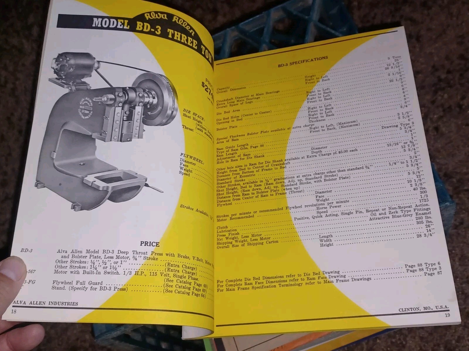 Alva Allen Industries Catalog W Letter 1961 Power Punch Presses Machine Tools